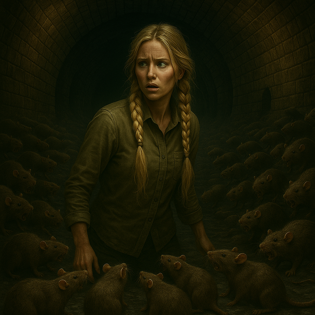 Ratte greift Frau an